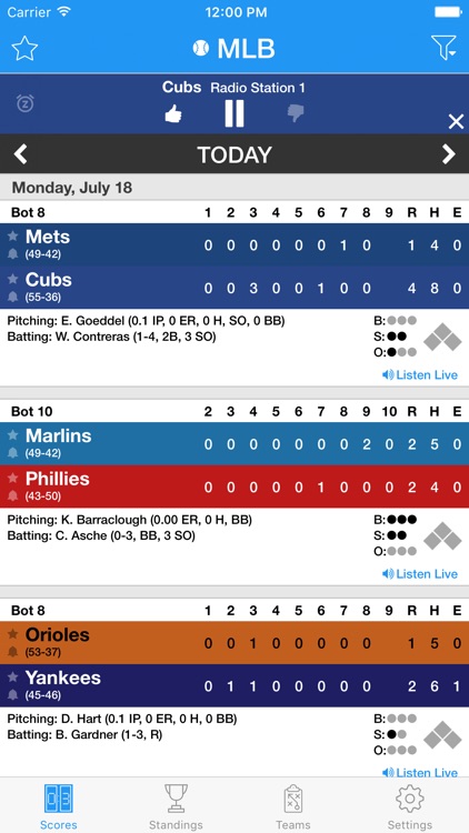 Pro Baseball Live Radio Stream