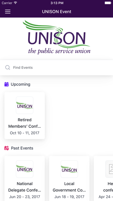UNISON Conferences screenshot 2