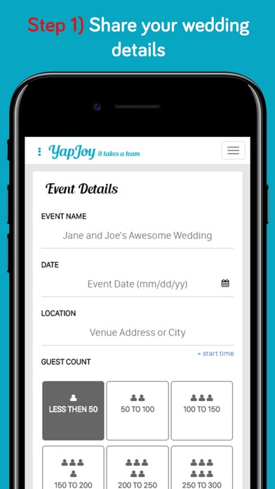 YapJoy - Find Wedding Vendors screenshot 2