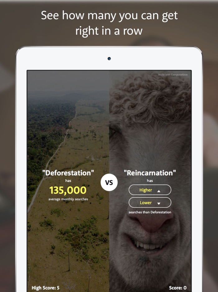 The Higher Lower Game