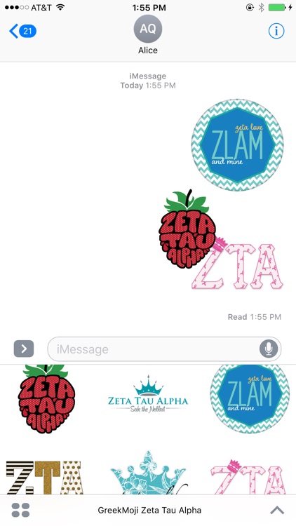 GreekMoji - Zeta Tau Alpha Sticker Pack