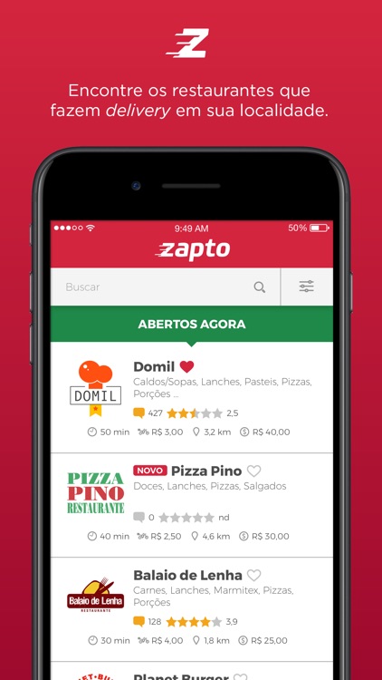 Zapto - Delivery de comida