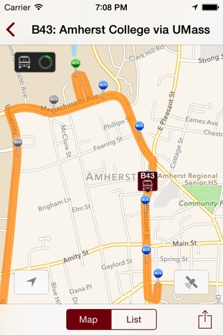 UMass BusTrack screenshot 3