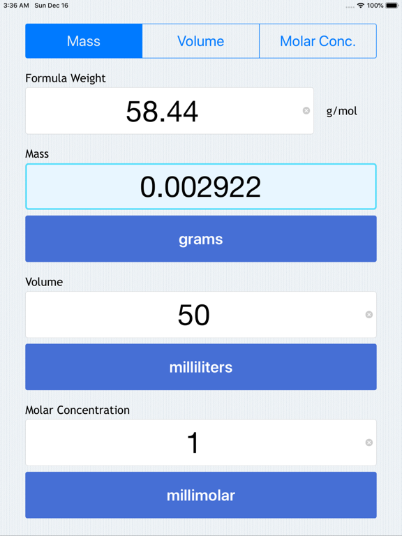 Molarity Calculator | App Price Drops