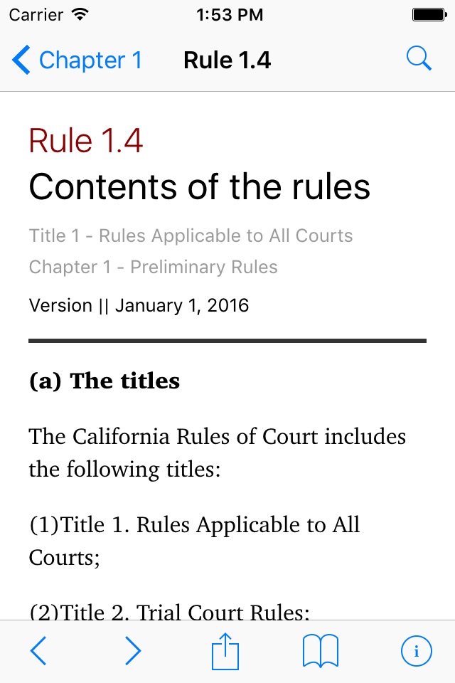 California Rules of Court (LS) screenshot 2