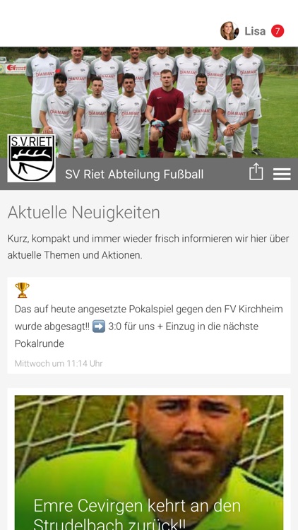 SV Riet Abteilung Fußball