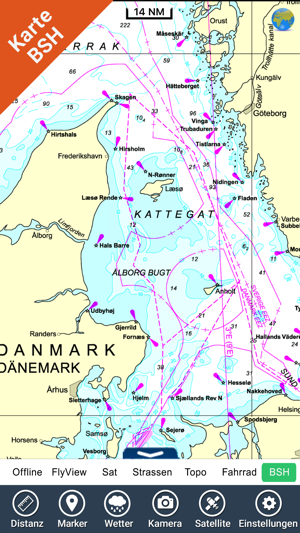 Kattegat GPS Navi Karte für bootfahren -