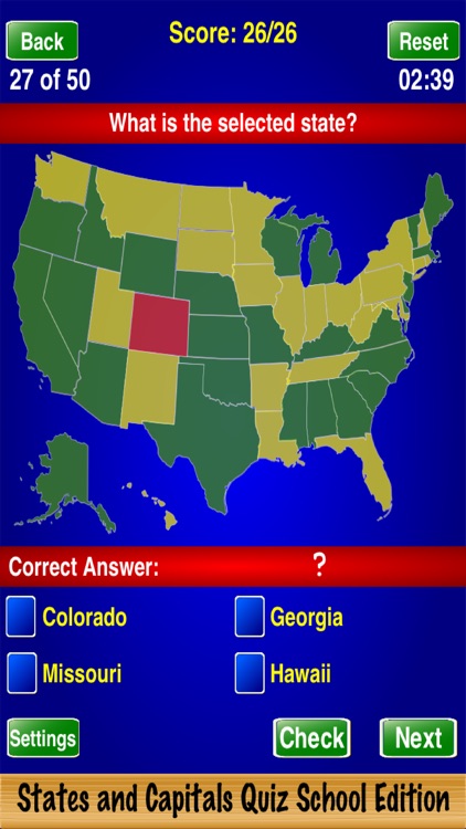 States and Capitals Quiz School Edition
