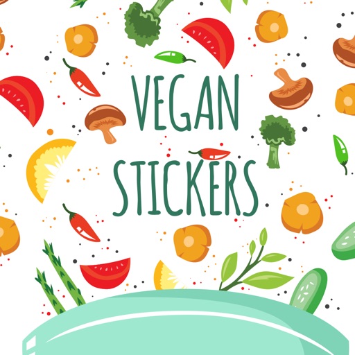 Vegan Food Stickers and Vegetarian icon