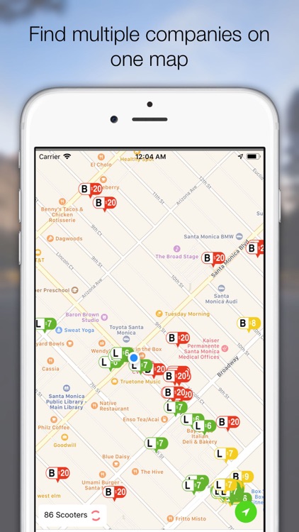 Scooter Map for Chargers