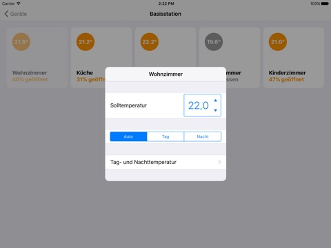 Raumtemperatursteuerung screenshot 2