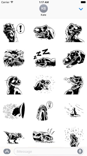 Black and White T-Rex Sticker(圖2)-速報App