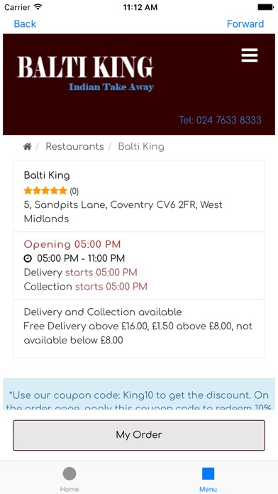 Balti King Coventry screenshot 2