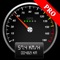 Displays current speed on a digital/analog speedometer, keeps track of your top speed and average speed
