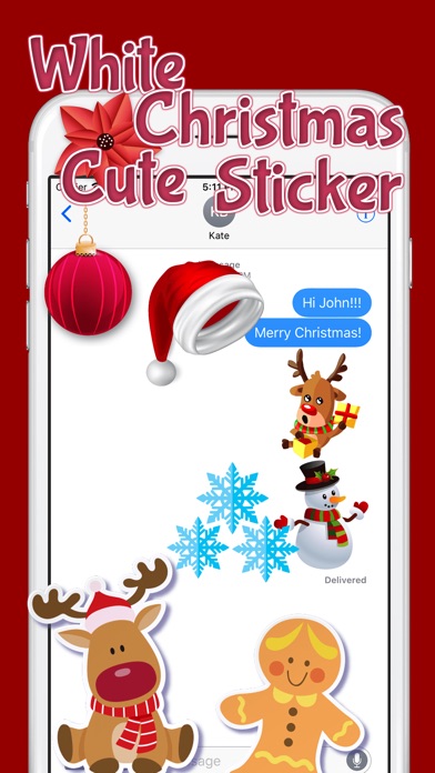 White Christmas Cute Sticker screenshot 2