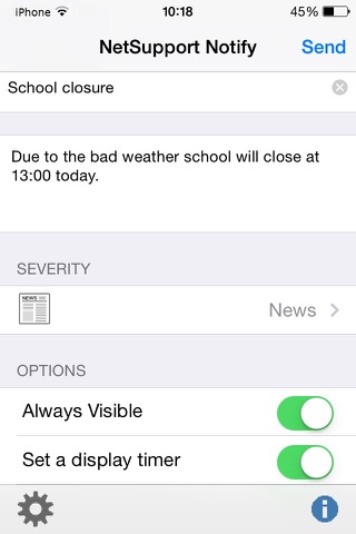 NetSupport Notify Console - náhled