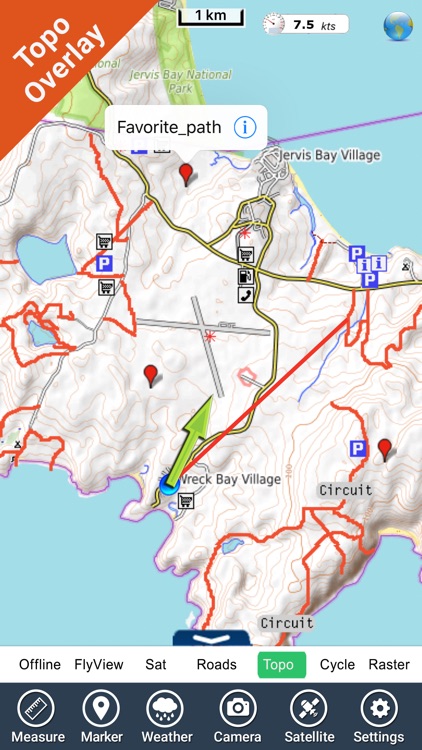 Jervis Bay National Park GPS map with guide