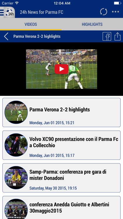 24h News for Parma FC