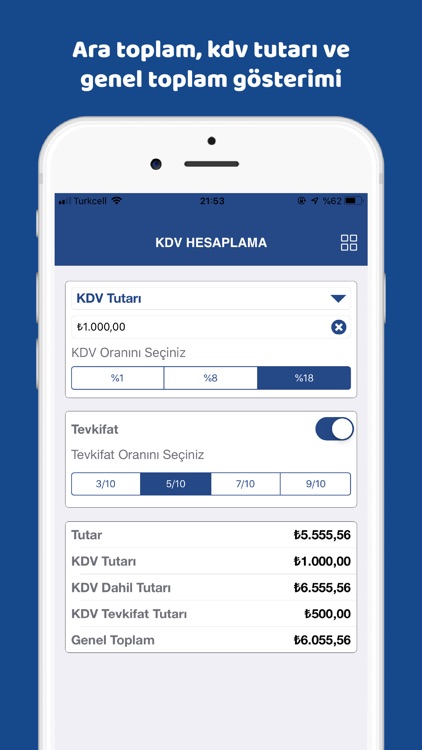 KDV Hesapla - KDV Tevkifatlı screenshot-3