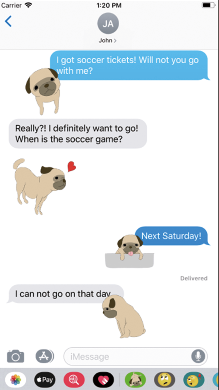 可愛いパグ ステッカー