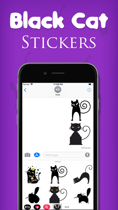 Black Cat Sticker Emojis screenshot 4