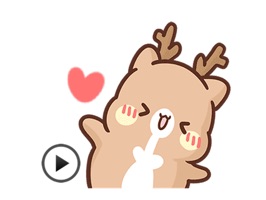 Animated Cute Reindeer Sticker