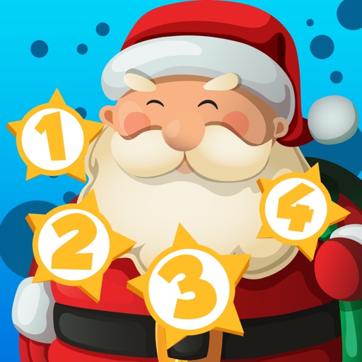 A Christmas Counting Game for Children: Learn to Count the Numbers with Santa Claus Icon