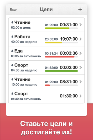 Скриншот из aTimeLogger Personal Tracker