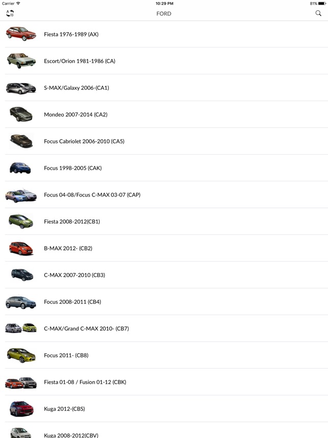 Car parts for Ford