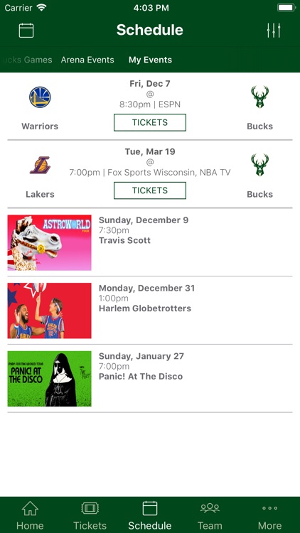 The Bucks & Fiserv Forum App