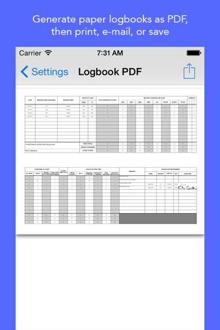 Pilot Log - náhled