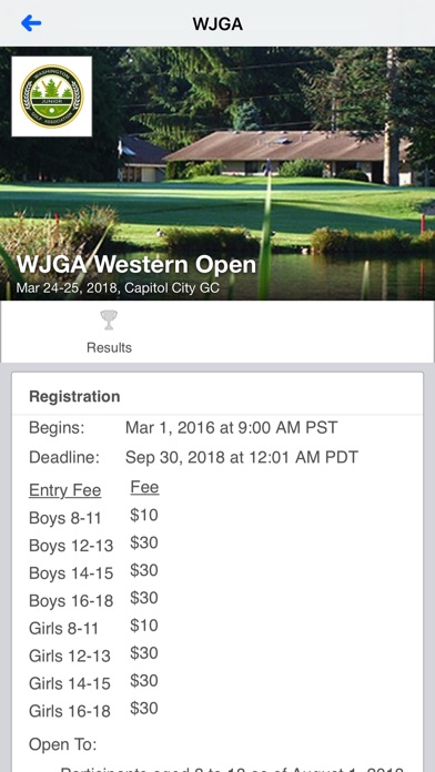 Washington Junior Golf Assoc. screenshot 2