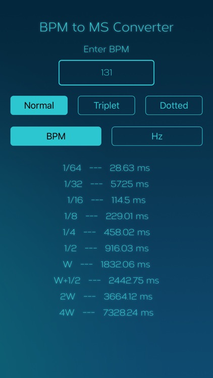 BPM to MS Converter
