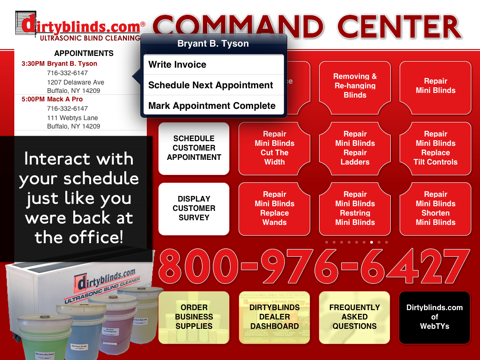 DirtyBlinds.com Command Center screenshot 4
