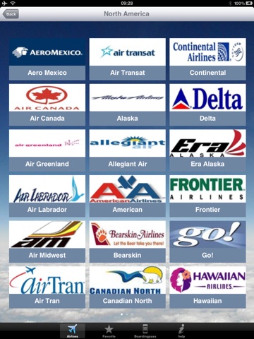 Airline Flight Check-In Americas for the iPad screenshot 3