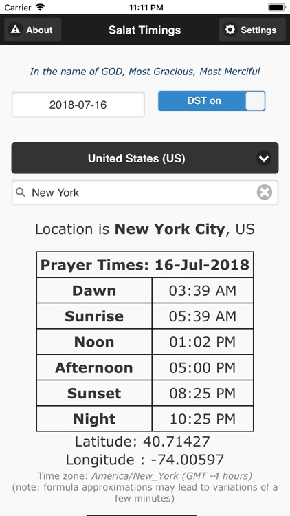 Contact Prayers (Salat) Times