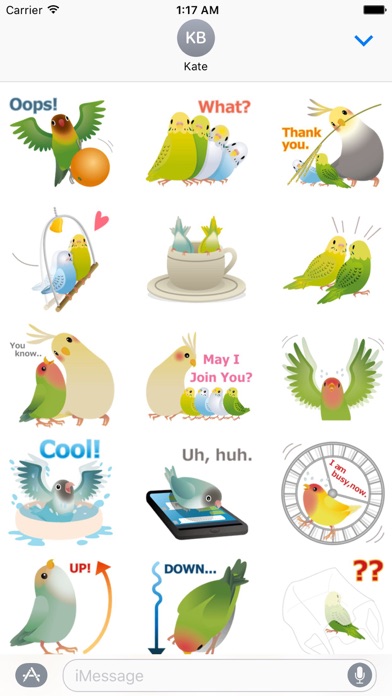 Cute Birds And Love Sticker screenshot 2
