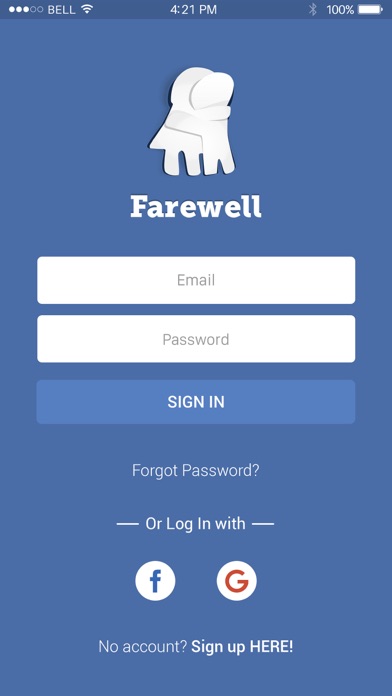 Farewell App screenshot 2