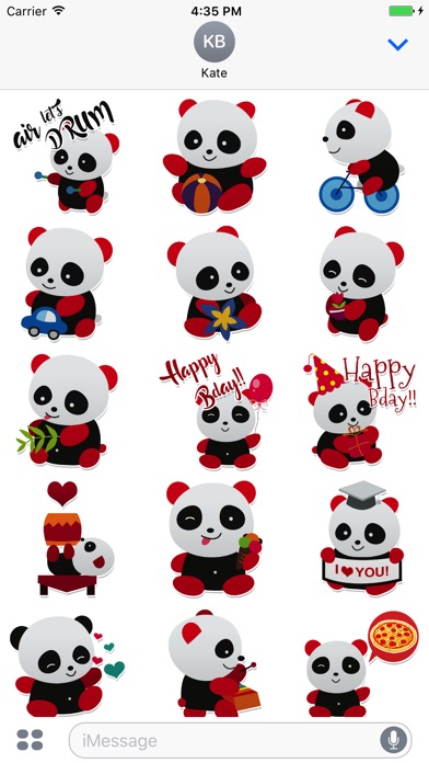 Sweet Panda Messenger Stickers screenshot 2