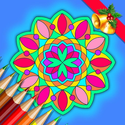 Christmas Mandala Drawing Fun icon