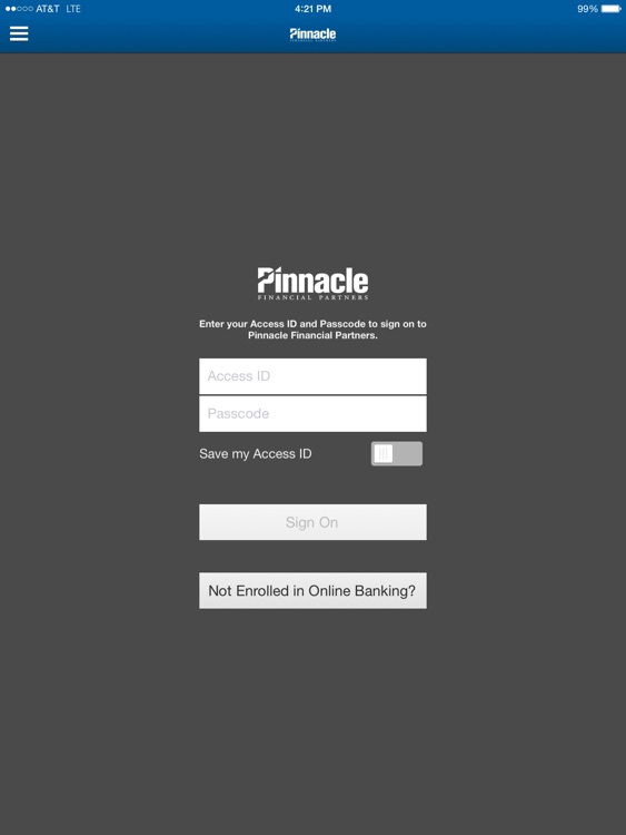 Pinnacle Business Banking iPad Version