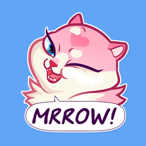 Stickers Pink Pussy Cat STiK iOS App