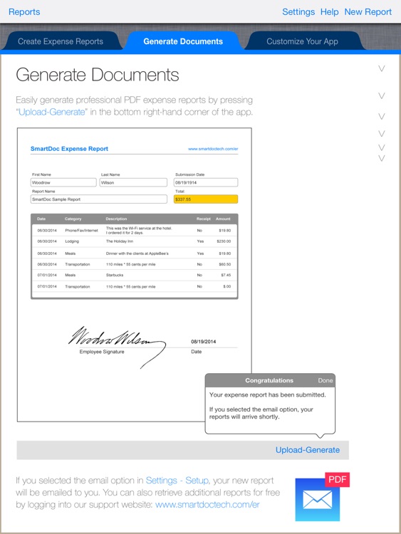 SmartDoc Expense Report