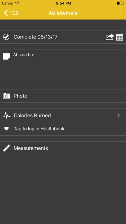 Tracker for T25 Workout