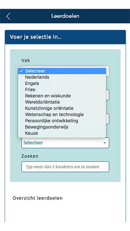 Leerdoelen App