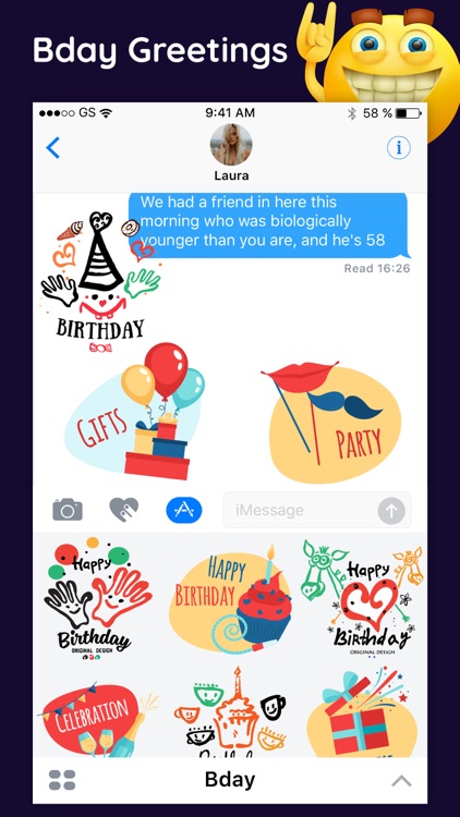 Bday - Birthday Party Stickers