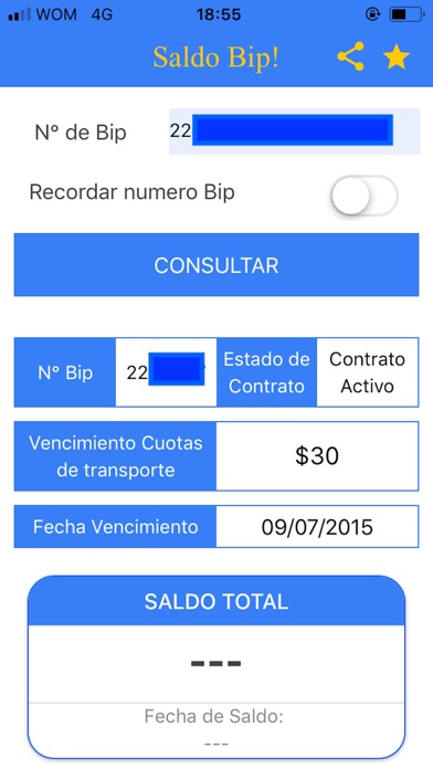 Saldo Bip! screenshot 2