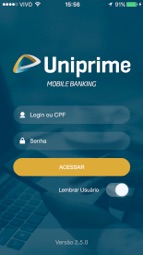 Uniprime Mobile Banking Captura de tela 1