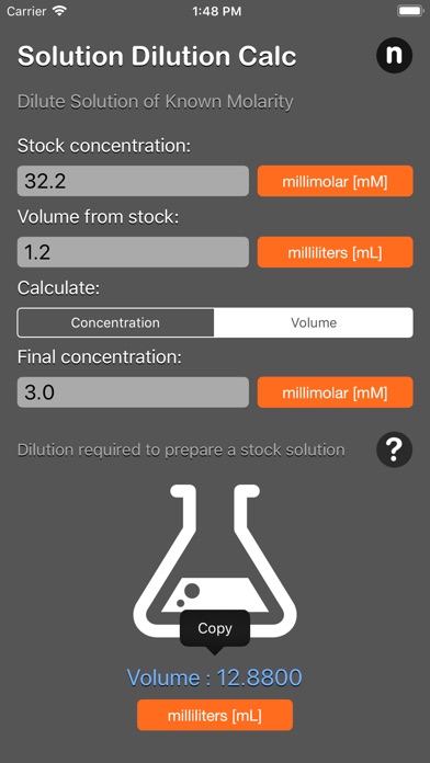 Solution Dilution Calculator screenshot 4