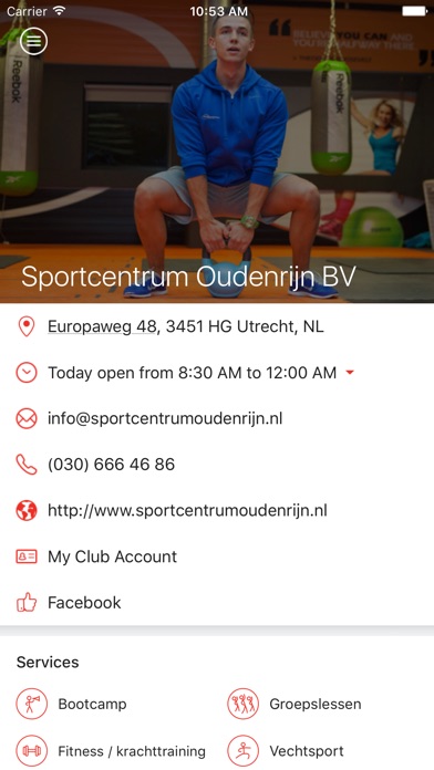 SportcentrumOudenrijn schema screenshot 2